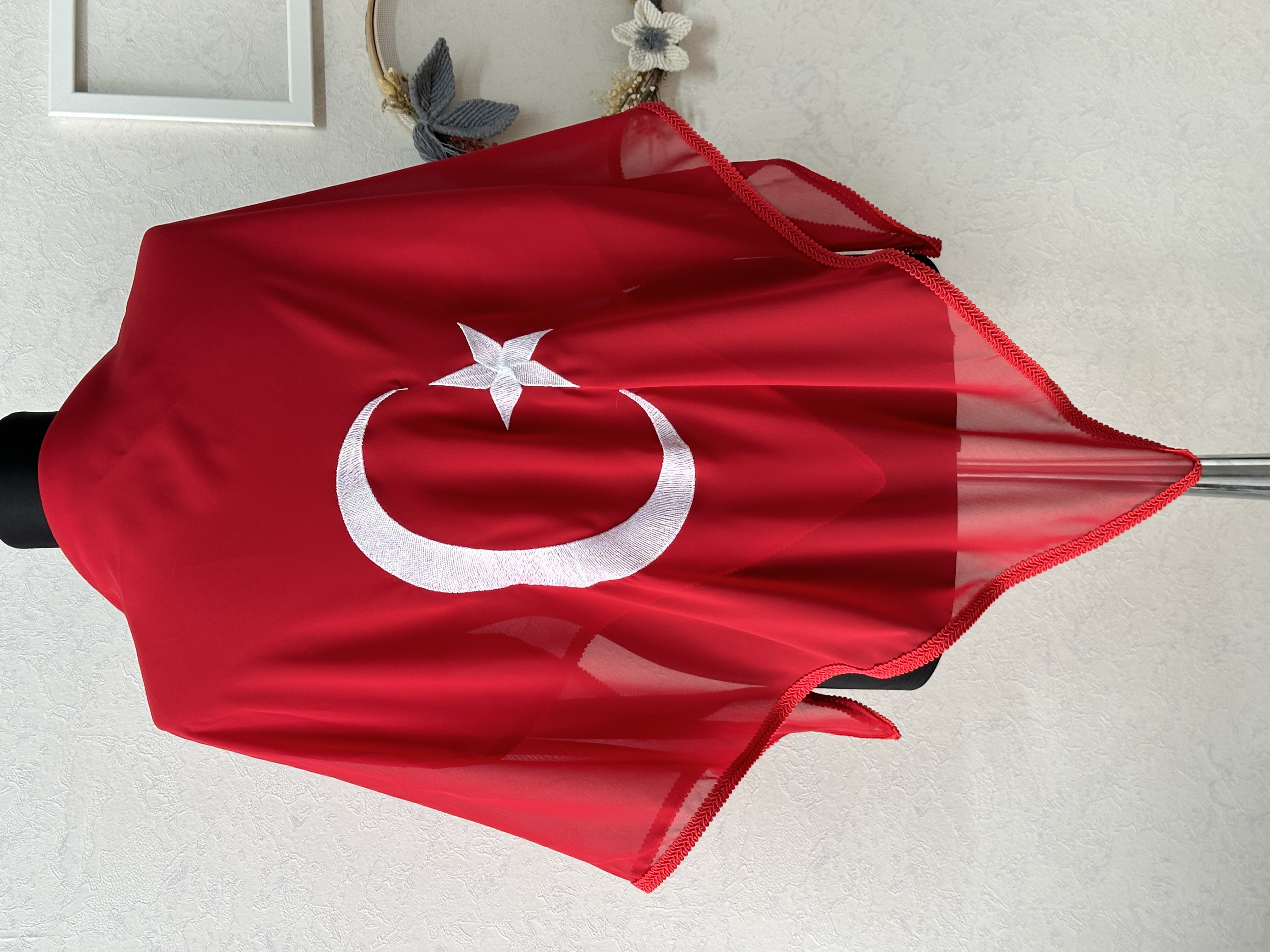 Türk Bayraklı Damat Omuz Örtüsü / Asker Kınası Atkısı - veil