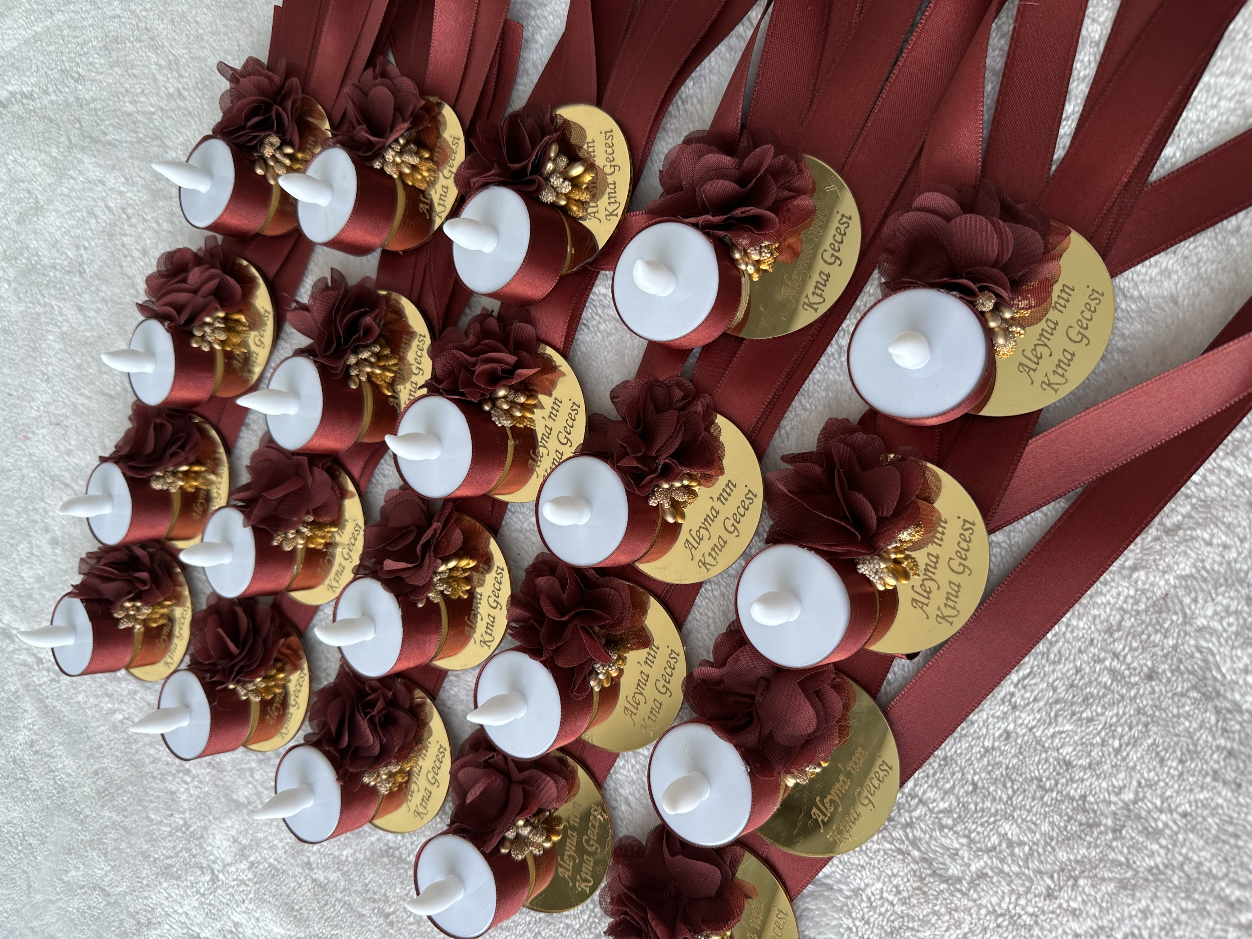 Kişiye Özel İsimli Tarihli Nedime Mumu / Hediyelik LED Mum - ornament