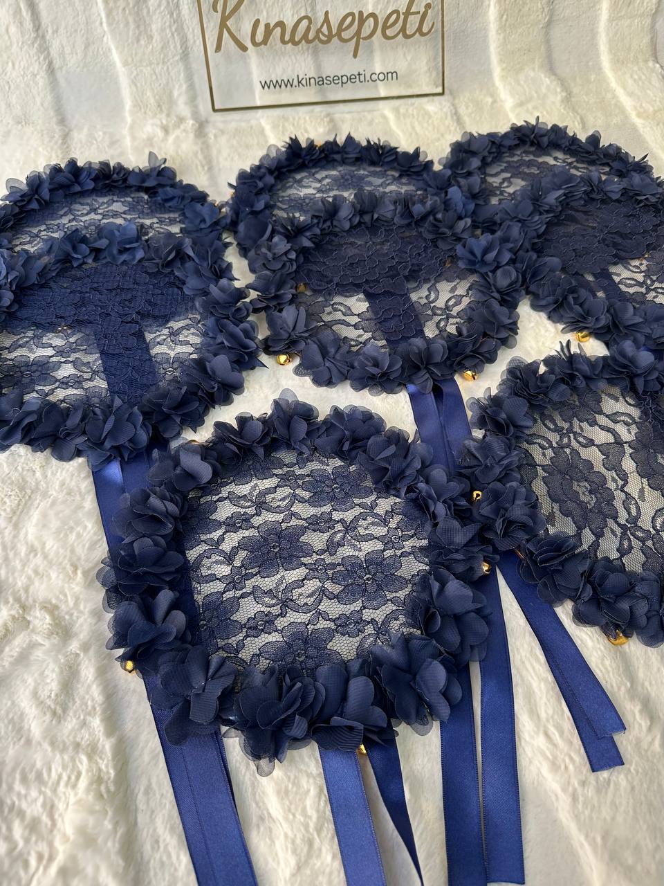 Tüllü ve Şık Lacivert Nedime Defi / Kına Tefi - tamborine